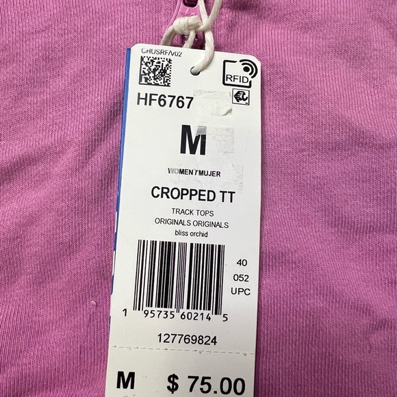 BNWT, Adidas Women’s Cropped Track Jacket, size Medium, never worn, lt purple - Picture 3 of 4